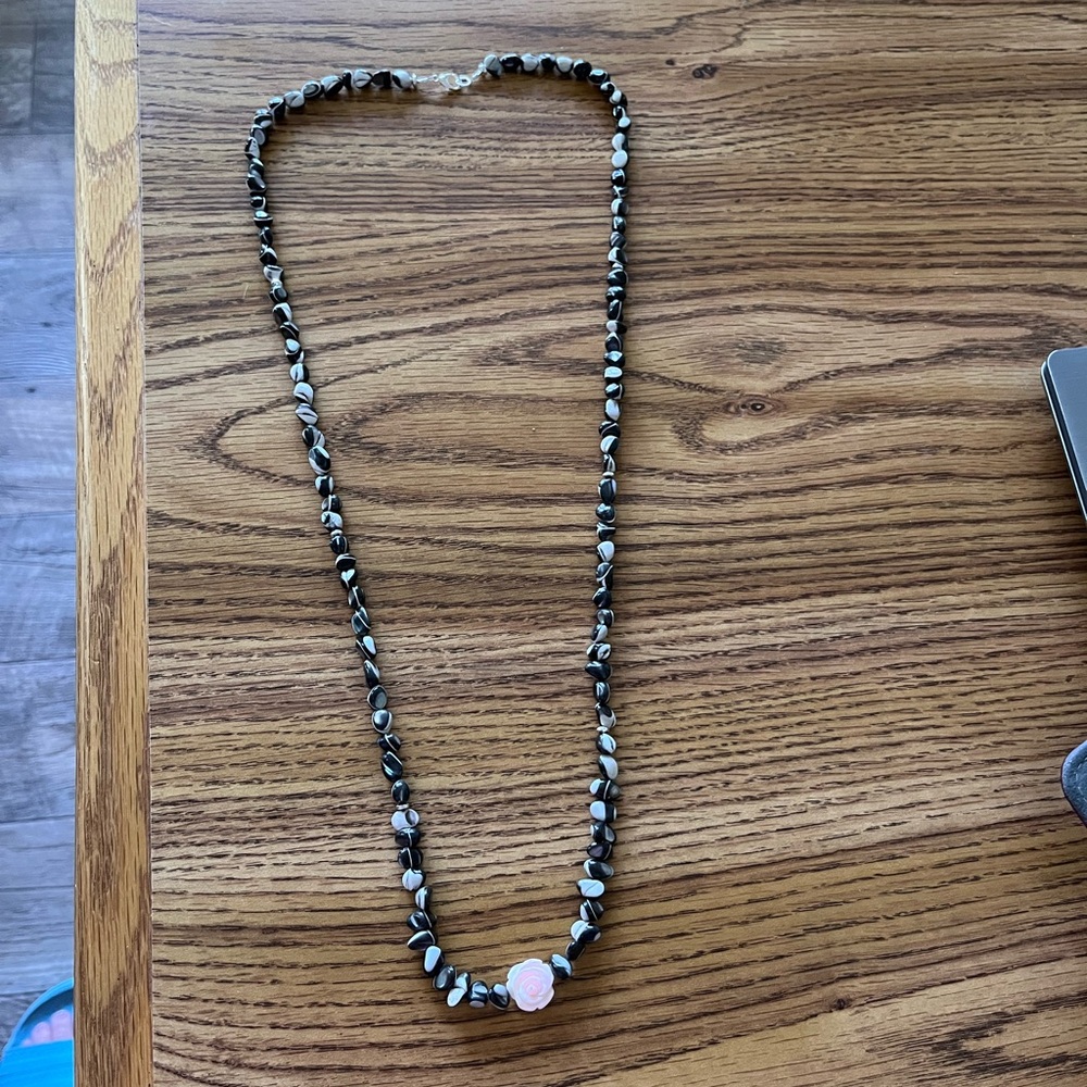 Black and White Beaded Necklace